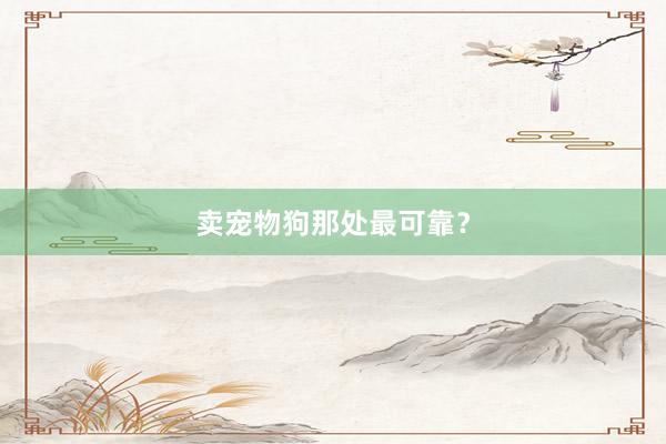 卖宠物狗那处最可靠？
